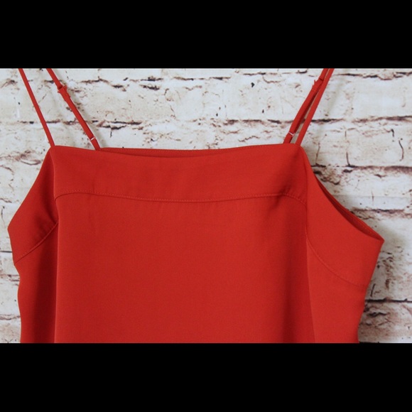 Express | Orange Square Neck Spaghetti Strap Crop - Picture 3 of 6